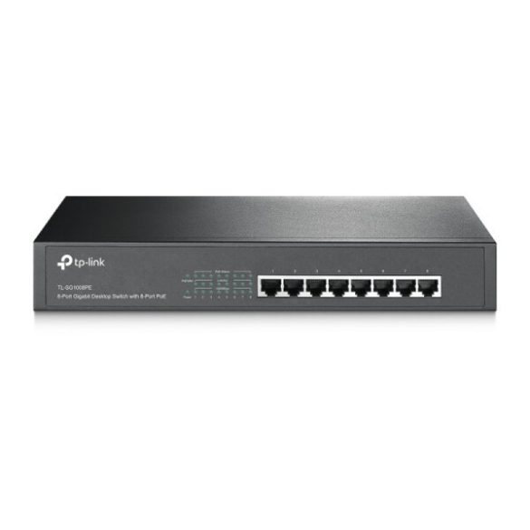 TP-Link TL-SG1008PE 8 portos 10/100/1000 PoE switch (126W); 8 PoE+ port; nem menedzselhető