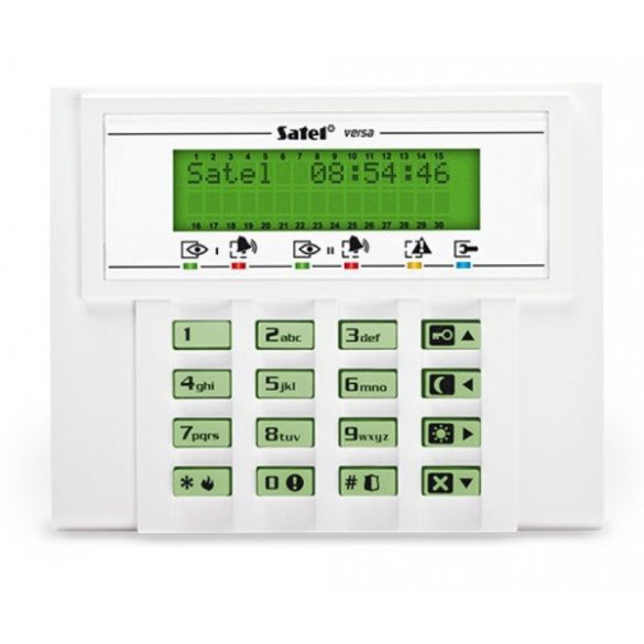 Satel VERSA-LCD-GR LCD kezelő VERSA központokhoz; zöld háttérfény és kijelző