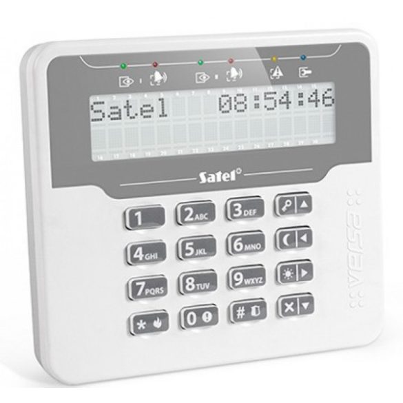 Satel VERSA-LCDM-WH LCD kezelő VERSA központokhoz; fehér háttérfény